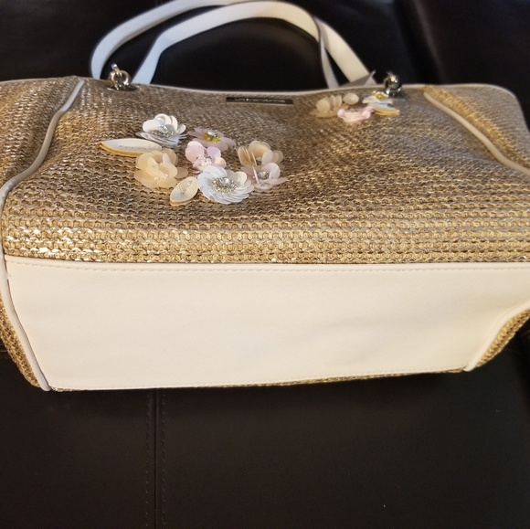 liz Claiborne silver straw purse - Picture 4 of 7